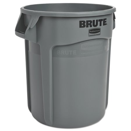 Rubbermaid Commercial 20 gal Round Trash Can, Gray, Open Top, Plastic FG262000GRAY